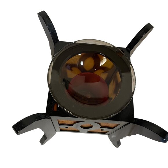 Sweet Scents n More Wood Oil Warmer Black Orange LED Lantern Light With Fleur-de - Picture 9 of 12